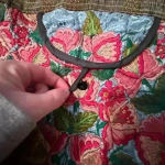 Boho Embroidered Shoulder Bag Floral Hippie Purse Broken Zipper Earthy Tones y2k Pink Photo 1