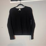 Pact  Long Sleeve Top Black Size Medium Split Notched Collar Basic Photo 2