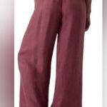 Athleta NWT Satin Feel Like Pink Wide-Leg Pants With Pockets Size S Photo 2