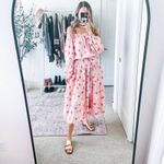 Alexis Tilia Pink Floral Off the Shoulder Tiered Midi Dress Photo 12