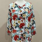 Mario Serrani Green Floral V-Neck Tunic Top NWT Size Small Photo 6