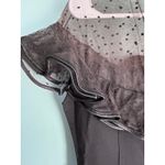 1960s Black Silk Wiggle Dress w/ Swiss Dot Sheer Panel Size M Photo 7