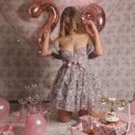 For Love & Lemons  Brynne Mini‎ Dress Purple Size Small NWT Photo 2