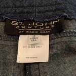 St. John Couture Jeans Sz 12 Wide Leg Raw Hem Embroidered Preppy Cropped Casual Photo 6