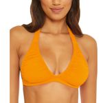 Becca Women's Santorini Amari Halter Bikini Swim Top Orange Burst M Photo 0