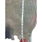 Main Strip  Cropped V-Neck Sweater Distressed Hem Two-Toned Pink Tan Photo 4