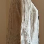 Chico's Crean W Gold Shimmer & Jewel Embellished Linen Long Sleeve Hook Eye SZ 1 Photo 3