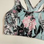 Nike  Sports Bra Dri Fit Racerback Floral Logo Athletic Blue Pink White Black Photo 2