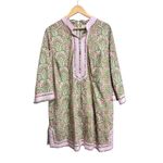 NICBLU Women's Capri Short Tunic Dress Delicate Ferns Cotton Spandex pink XL Photo 1