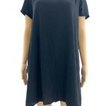 Lush Clothing Lush SMALL Black Oversized Short Sleeve Tent Shift Mini Dress Photo 0