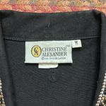 90s VTG CHEETAH RHINESTONE BLING BLACK BOXY VEST Size M Photo 4