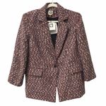 Anne Klein  Tweed Blazer Jacket – Black Pink Ivory size large NEW Photo 2