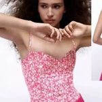 ZARA NWT  Pink Floral Bodysuit Size Small‎ Barbie Core Photo 0