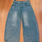 Women's Baggy Hip Hop Jeans Wide Leg Skater Denim Pants Loose Fit Streetwear Blue Size 33 Photo 1