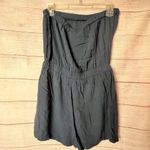 Forever 21  Women's Strapless Dark Navy Romper with Ruffle Front Detail  Sz M Photo 3