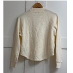 Madewell Waffle Knit Long Sleeve Crewneck Tee in Winter White, Size Medium Photo 8