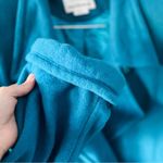 Vintage 100% Wool Vibrant Teal Blue Double Breasted Pea Coat Plus Size 16 Photo 2
