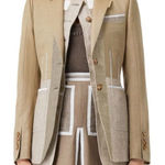 Burberry Contrast Seam Wool-Cashmere Linen Blazer in Pecan Melange, NWT Photo 0