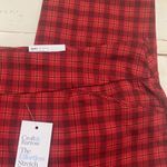 Croft & Barrow Pull On Stretch Pants Straight Fit 24W Red Plaid Valentine Photo 8
