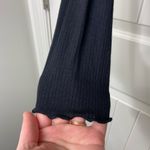 NWOT Antistar women’s solid black ribbed stretch ruched tie cropped blouse top M Size M Photo 1