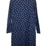 Boden Women’s Metallic Polka Dot Sweatshirt Dress Navy Blue/Copper Size 6 L Blue Photo 3