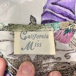 Vintage California Miss Womans Slick Satin Robe Ivory Floral Robe Slip Set Purple Size M Photo 3