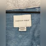 American Eagle Bleached Denim Cropped Hooded Jean Jacket Shacket Photo 9
