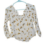 Rewind  Size Medium M Floral Sunflower Blouse Boho Stretchy Flowy Top Shirt Photo 0