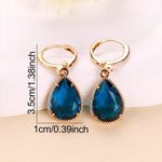 Blue Crystal Water drop earrings, Sparkling stones Gold fashion Jewelry Earrings Photo 2