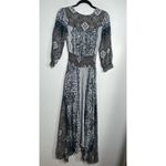 Free People  Mexicali Rose Smocked Waist Maxi Dress Blue Size XS Boho Bohemian Photo 9