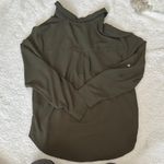 Michael Kors Olive Green Zip-Up Blouse Photo 3