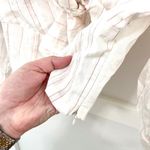 Chicways Ivory Red Stripe Long Sleeve Tie Front Crop Top Size M Size M Photo 7