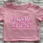 Pink “It’s Not Me It’s You” crop top, size S Barbiecore boho Y2K western beach Photo 11