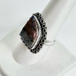 SUNSET Sodalite Genuine Stone 925 Sterling Silver Ring Blue Photo 2