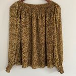 Textile by Elizabeth and James|Cheetah Print Blouse Medium Gold Photo 0