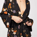Free People Peony Wrap Jacket Size Large Black Photo 0
