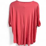 Zenana Outfitters Twist Front V-Neck Oversized Dolman Sleeve Top Watermelon Pink- Size 1X Photo 1