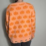 GeeGee Unique Oversized Orange Pumpkin Halloween Fall Sweater Fits like Size Medium Photo 4