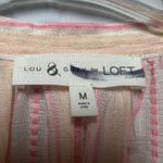 Lou & grey for LOFT Womens Top Medium Cotton Tasseled Puff Sleeve Crossover Boho Photo 2