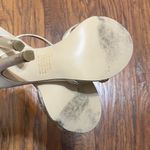 Off White Satin Strappy Jeweled Heels Size 7 Photo 10