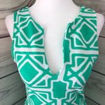 Francesca's Green & White Patterned Flare Dress Photo 3