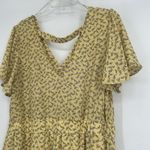 Charming Charlie Yellow Ditzy Floral Dress Pockets Elastic Waist 1X Photo 6