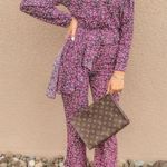 ZARA FLORAL PRINTED FLARED PANTS A-Line Hem PINK COLOR SIZE XS NWT Photo 5