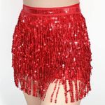 Red Sequin Skirt Size L Photo 0
