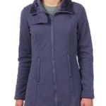 The North Face  Caroluna quilted fleece jacket purple long coat zip up size small Photo 5