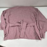 Magaschoni  Cinder Rose Mauve Crew Neck Sweater Women L Bishop Sleeve Viscose NWT Photo 6