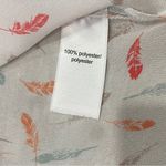 Maurice's Maurice’s White V-Neck Sheer Blouse Multicolor Feather Pattern Size XS Photo 12