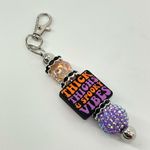 Keychain purse charm Beaded Keychain For Women, Bar Keychain, Silicone bead keyc Orange Photo 6