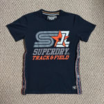 Superdry  Track & Field Navy Blue and Orange Streetwear Graphic T-Shirt Photo 0