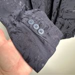 ZARA  Navy Floral Jacquard Soft Blazer Size Medium Photo 5